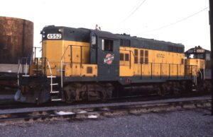 Chicago and Northwestern Railroad | Council Bluffs. Iowa | Class EMD GP9 #4552 diesel-electric locomotive | September 9, 1984 | Dick Flock photograph