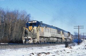 Delaware and Hudson Railway | Thompson, Pennsylvania | Class GE U30C #701 + diesel electric locomotives | February 1969 | Dave Augsburger photographer | C. Anderson collection
