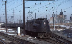 New Jersey Transit | Pennsylvania Railroad | South Amboy, New Jersey | GG1 electric #4884 | February 1983 | Richard D. Forest photograph