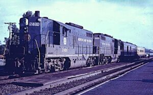 Norfolk and Western Railway | Adrian, Michigan | EMD GP9 2486 + 1 diesel-electric locomotives | Wabash Cannonball | 1967 | Richard Wallin photograph | Richard Prince Collection