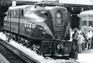 Amtrak | ex Pennsylvania Railroad | Washington, D.C. | Altoona Works Class GG1 #4935 motor | May 15, 1977 | Washington DC NRHS Chapter photograph