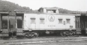 Baltimore and Ohio Railroad | Benwood, West Virginia | Class I-5a wood sided caboose #C2210 | June 5, 1973 | H.B. Olsen photograph / collection
