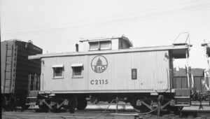 Baltimore and Ohio Railroad | Somerset, Pennsylvania | Class I-5d #C2115 wood sided caboose | May 1968 | H.B. Olsen photograph / collection