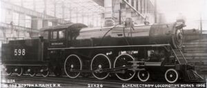 Boston and Maine | Schenectady, New York | Class 4-6-0 #598 steam locomotive | 1906 | Schenectady Locomotive Works