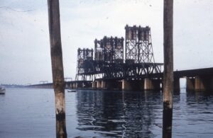Central Railroad of New Jersey | Bayonne, New Jersey | Newark Bay Bridge | August 1963 | Gerald Landau photograph | Morning Sun Books collection