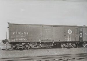 Central Railroad of New Jersey | Elizabethport, New Jersey | Wooden reefer box car #92488 | 1920 | CRNJ photograph | Warren Crater, Friends of the New Jersey Transportation Museum collection