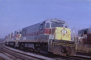 Erie Lackawanna Railway | Kent, Ohio | Class GE U25B #2504 | on freight | November 1, 1964 | Richard Wallin photograph | Richard Prince Collection