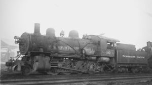 Northern Pacific Railroad | Auburn, Washington | Class Y 2-8-0 #40 Consolidation steam locomotive | February 19 1940 | West Jersey Chapter NRHS Collection