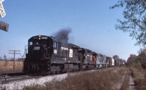 Penn Central Transportation Company | Danville, Indiana | GE U30C #6543 diesel-electric locomotive | freight train | October 12, 1970 | Richard Wallin photograph | Richard Prince Collection