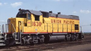 Union Pacific Railroad | Saint Louis, Missouri | EMD GP15-1 #1638 diesel-electric locomotive | Gateway Yard | June 5, 1986 | Dick Flock photograph