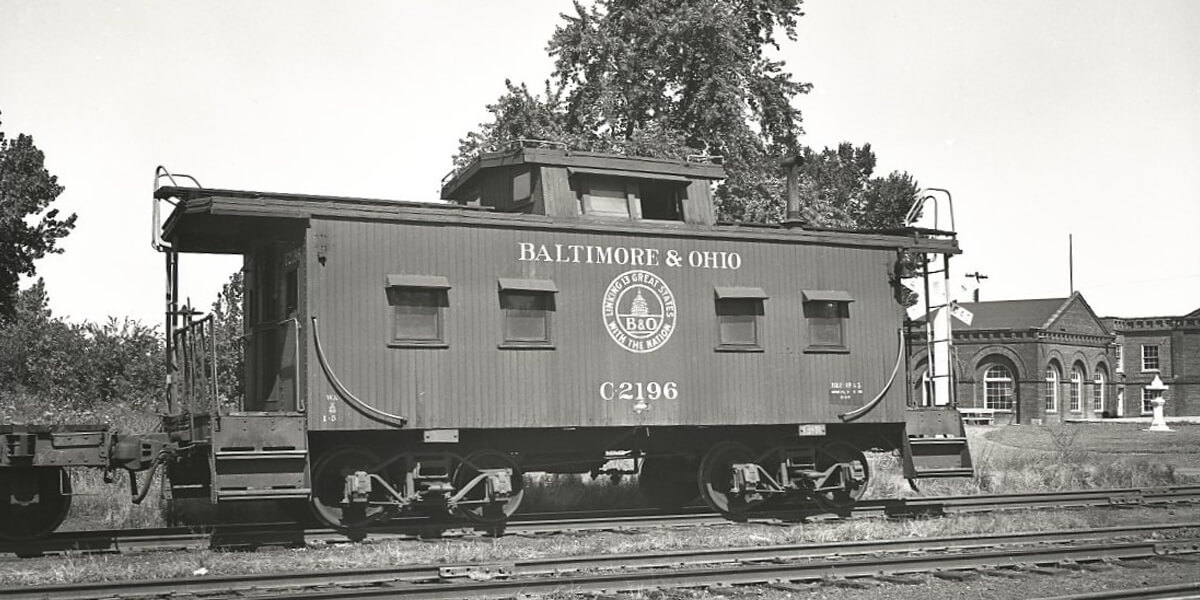 Baltimore and Ohio Railroad | Pana, Illinois | Class I5 caboose #C2196 | September 15, 1950 | H.B. Olsen photograph / collection