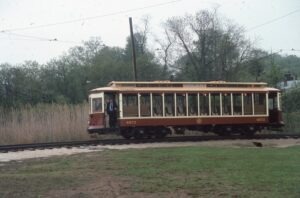 Brooklyn Transit | East Haven, Connecticut | Shore Line Trolley Museum | Streetcar #4573 | 1975 | William Rosenberg photograph | Morning Sun Books Collection