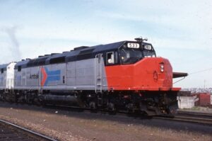 Amtrak | Seattle, Washington | EMD SDP40 #533 diesel-electric locomotive | April 1976 | George LaPray photograph | Morning Sun Books collection