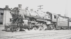 Baltimore and Ohio Railroad | Jersey City, New Jersey | Baldwin class P7 4-6-2 #5186 steam locomotive | 1940 | Robert Collins photograph | Ken Miller collection