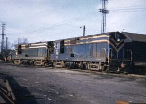 Central Railroad of New Jersey | Red Bank, New Jersey | FM H15-44 #1508 + 1 diesel-electric locomotives | April 7, 1957 | Al Craemer photograph | North Jersey Chapter, NRHS Collection