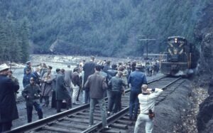 Central Railroad of New Jersey | Rockport, Pennsylvania | EMD GP7P #1528 diesel-electric locomotive | Passenger special to Wilkes Barre | April 14, 1962 | Al Craemer photograph | North Jersey Chapter, NRHS collection