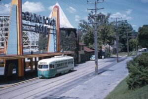 D.C. Transit | Glen Echo, Maryland | PCC Streetcar | Route 20 | Glen Echo Park | September 1956 | Al Holtz photograph / collection