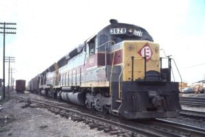 Erie Lackawanna Railway | Marion, Ohio | EMD SD45 #3628 + 1 diesel-electric locomotives | on a freight train | March 1976 | Elmer Kremkow photograph / collection