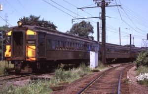 llinois Central Gulf Railroad | Chicago, Illinois | MU Car #120 + 3 passenger train | June 1979 | Gerald P. Landau photograph | Morning Sun Books Collection