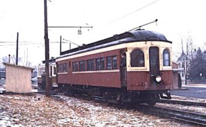 Chicago, Aurora and Elgin Railroad | Rockhill Trolley Museum | Rockhill Furnace, Pennsylvania | Kuhlman interurban car #315 | February 1969 | William Barr photograph / collection