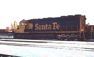Atchison Topeka and Sante Fe Railway | Denver, Colorado | EMD SD45-2 #5529 diesel-electric locomotive | February 1979 | Dick Flock photograph / collection