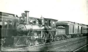 Central Railroad of New Jersey | Jersey City, New Jersey | Baldwin Class 4-4-0 #142 steam locomotive | Passenger train | 1907 | CRNJ Photographer | Warren Crater, Friends of the New Jersey Transportation Museum Collection