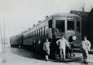 Lake Erie Electric Railway | Cleveland, Ohio | Car #181 + 1 | with crew | 1930 | unknown photographer | North Jersey Chapter, NRHS Collection