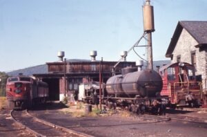 Lehigh Valley Railway | Lehighton, Pennsylvania | Alco FA #582 diesel-electric locomotive | Engine service facility | September 7, 1964 | Allen H. Roberts photograph | Mitchell E. Dakelman collection
