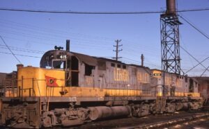 Lehigh Valley Railroad | Newark, New Jersey | Alco C420 #415 and #412 diesel-electric locomotives | Oak Island Yard Engine servicing facility | October 9, 1973 | Allan H. Roberts photograph | Mitchell E. Dakelman collection