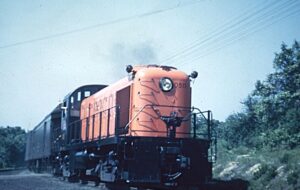 New Haven, New York and Hartford Railway | Hampton, Connecticut | Alco RS3 #0511 diesel-electric locomotive | Local passenger train | June 9.1949 | Dave Sweetland photograph |Charles Anderson collection