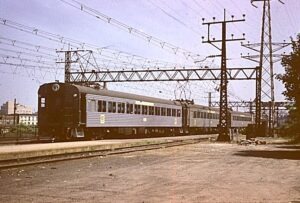 New Haven, New York and Hartford Railroad | Stamford, Connecticut | MU Commuter train set | August 1959 | Al Holtz photograph / collection