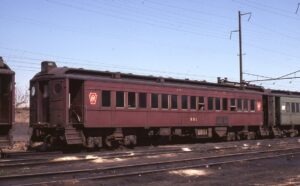 Pennsylvania Railroad | Conrail | Baltimore, Maryland | MP54 motor coach car #651 | March 23, 1979 | Bill Brennan photograph | Mitchell