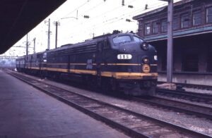Seaboard Coast Lines | Washington, D.C. | EMD E8a #585 + 2 diesel-electric locomotives | October 1971 | Will Coxey photograph / collection