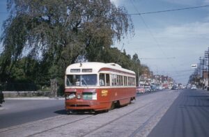 Toronto Transit Commission | Toronto, Ontario, Canada | PCC Streetcar #4160 | Keele – Saint Clair route | 1958 | Al Holtz photograph / collection |