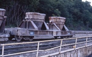 Allegheny Ludlow Steel | Tarentum, Pennsylvania | Double Ladle car #121 | August 8, 1999 | Dick Flock photograph / collection