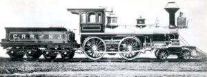 Central Railroad of New Jersey | Paterson, New Jersey | Class 8 38/24 C 4-4-0 #96 “Traveler’ steam locomotive | May 1868 | Grant Locomotive Works photograph | Warren Crater, Friends of the New Jersey Transportation Museum Collection
