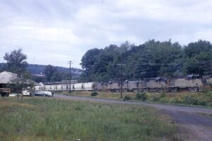 Delaware and Hudson Railway | Oneonta, New York | Alco RS11 #5021 + 1 RS11 and 3 RS3 diesel-electric locomotives | freight train | August 14, 1966 | Al Holtz photograph / collection