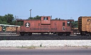 Illinois Central Gulf Railroad | Jacksonville, Florida | Extended vision caboose #199454 | July 30, 1987 | Conniff photograph | Stephen Timko collection