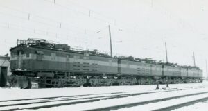 Chicago, Milwaukee, Saint Paul and Pacific Railroad | aka Milwaukee Road | Butte, Montana | Alco / GE freight motor EF1 #E36 | April 1958 | Harold Vollrath photograph | Elmer Kremkow collection