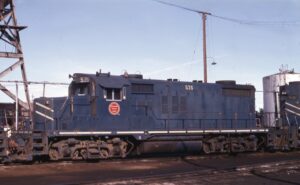 Missouri Pacific Lines | Pueblo, Colorado | EMD GP18 #535 diesel-electric locomotive | October 1967 | Roderic Righter photograph | Stephen Timko collection