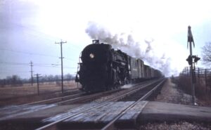 New York Central System | New Carlisle, Indiana | Alco class J1c 4-6-4 #5251 steam locomotive | westbound train | December 8, 1952 | Richard R. Wallin photograph | Charles Anderson collection