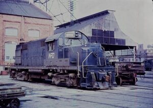 Norfolk, Franklin and Danville Railroad | Roanoke, Virginia | Alco RS36 #1 diesel-electric locomotive | 1967 | Richard R. Wallin photograph | Francis B. Landenberger Palmer collection