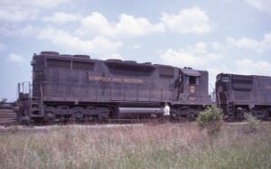 Norfolk and Western Railway | Norfolk, Virginia | EMD Class SD35 #1557 hi-hood diesel-electric locomotive | July 1968 | Dick Flock photograph / collection