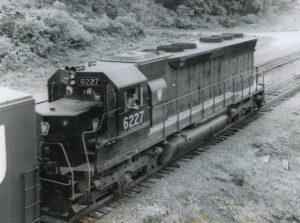 Penn Central Transportation Company | ex Pennsylvania Railroad | Enola, Pennsylvania | EMD SD45 #6227 diesel-electric locomotive | yard humping | August 1968 Ed Kaspriske photograph / collection