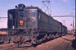 Pennsylvania Railroad | Kearny, New Jersey | Class P5a #4762 box cab electric motor + 2 | March 1962 | Al Robert photograph | Mitchell E. Dakelman collection