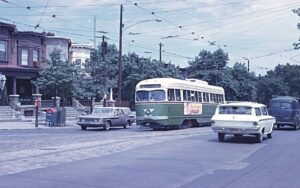Philadelphia Transportation Company | Philadelphia, Pennsylvania | PCC Streetcar #2519 | Route 56 — Erie – Torresdale | June 30, 1962 | Charles Anderson photograph / collection