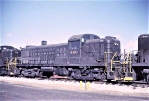Reading Company | Cressona, Pennsylvania | Alco RS3 #486 diesel-electric locomotive | November 1964 | unknown photographer | Mitchell E. Dakelman collection
