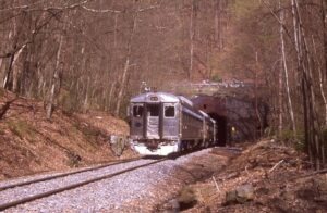 Reading and Northern Railroad | Barnesville, Pennsylvania | Budd RDC #9168 + 2 | Buck Mountain Tunnel | Lehigh Valley Chapter NRHS Excursion | April 20, 2024 | Mitchell E. Dakelman photograph / collection
