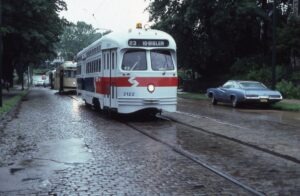 SEPTA | Philadelphia — Germantown, Pennsylvania | PCC Streetcar #2951 | Route 23 | June 1981 | Jim Durney photograph | Morning Sun Books collection