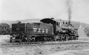 Wanamaker Kempton and Southern Railroad | Kempton, Pennsylvania | Prairie 2-6-2 #250 steam locomotive | July 1968 | Ed Kaminske photograph / collection